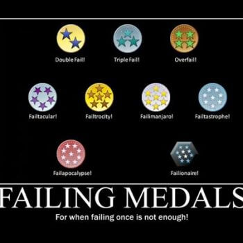 failing medals