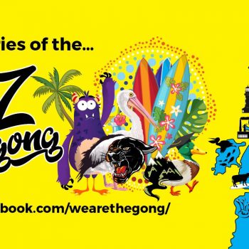 The A to Z of Wollongong podcast banner features a shot of the Illawarra coastline with notable suburbs such as Bulli, Windang, Scarborough, Kiama and Wollongong featured